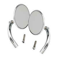 Biltwell utility mirror set, round perch mount chrome