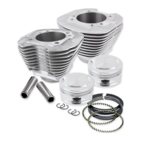 S&S, 95" big bore cylinder & piston kit. Silver