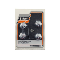 Colony, head bolt cover kit. Cap style, chrome