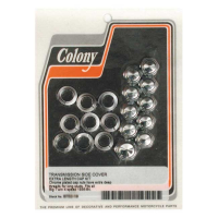 Colony, transmission side cover screw kit. Deep Cap chrome