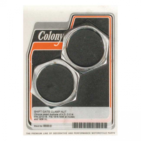 Colony, shifter gate clamp nuts. Chrome