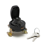 FL style ignition switch. 5-pole, flat key, black