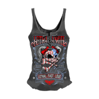 Lethal Threat USA Girl Skull Lace Up Tank Top