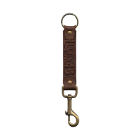 Lucky 13 MGF CO leather embossed keychain brown