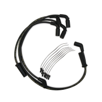 Accel, 8mm Ferro Spiral core spark plug wire set. Black