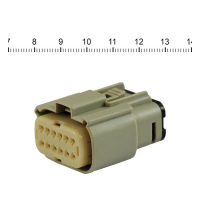 NAMZ, Molex MX-150 connector. Gray, plug, 12-pin