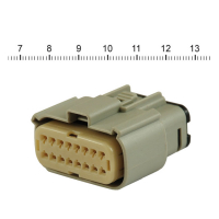 NAMZ, Molex MX-150 connector. Gray, plug, 16-pin