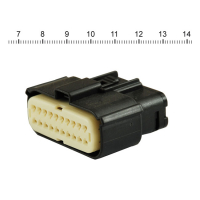 NAMZ, Molex MX-150 connector. Black, plug, 20-pin