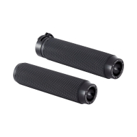 Rough Crafts, knurled rubber handlebar grips. Black