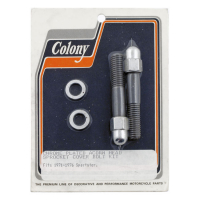 Colony, sprocket cover mount kit. Chrome Acorn
