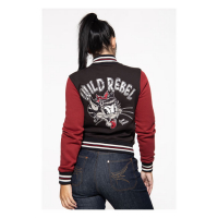 Queen Kerosin Wild Rebel college sweat jacket black/red