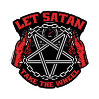 Down-n-Out Satan take the Wheel sticker