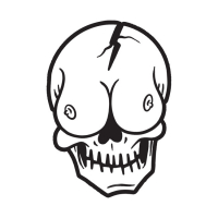Down-n-Out Skull Boob sticker