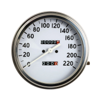 FL speedometer, '36-40 face', White. 1:1 KMH