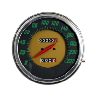 FL speedometer, '48-61 face', green. 1:1 KMH