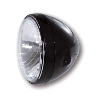 Reno II 7" H4 headlamp. With halo ring. Black