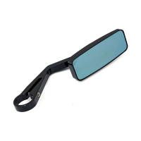 Black Action mirror, clamp-on bar end