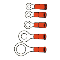 Connectors, ring terminal PVC, crimp. Red 3.5mm