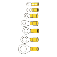 Connectors, ring terminal PVC, crimp. Yellow 3.5mm