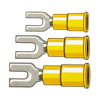 Connectors, spade terminal PVC, crimp. Yellow 3.5mm