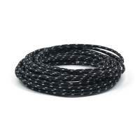 WIRING CLOTH COVERED WIRE 25FT, BLACK