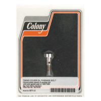 Colony, cam cover oil passage bolt. Chrome