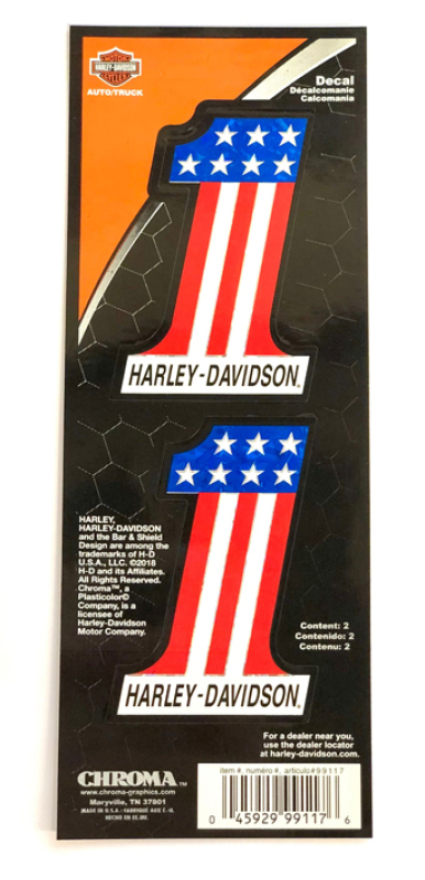 H-D TARRA #1 RED, WHITE &  BLUE 8 X 5 CM CG99117