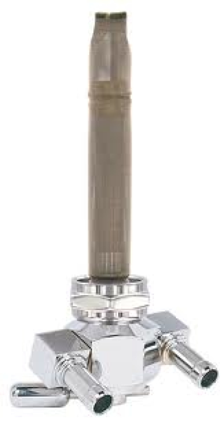 FUEL VALVE, DUAL OUTLET-CHR.METRIC, HI-FLOW 26838