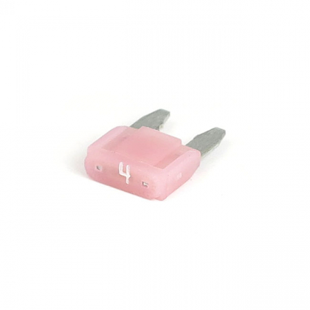 Mini fuse with LED indicator. Pink, 4A