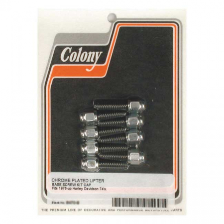 Colony, tappet block mount kit. Cap style, chrome