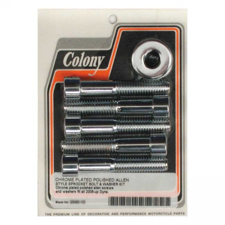 Colony, wheel pulley bolt & washer kit. Chrome
