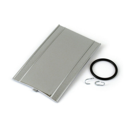 DIE-CAST DASH PANEL. CHROME DIE-CAST ALUMINUM. SMOOTH. LOWER SIDE IS A