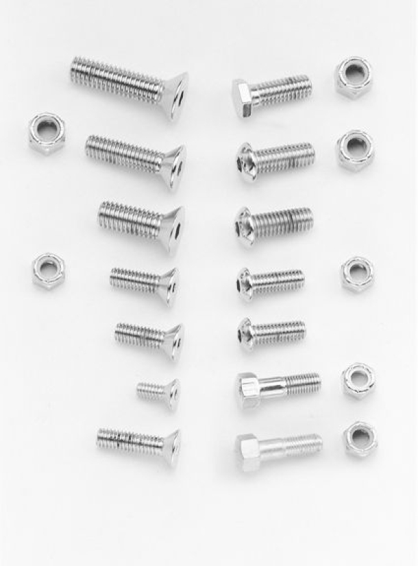 FRONT ROTOR SCREW & NUT KIT, 5/16-18 X 1" 36225