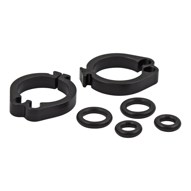THROTTLE/IDLE CABLE CLAMPS BLACK PLASTIC; FITS 1 INCH HANDLEBARS; TAKE 508549