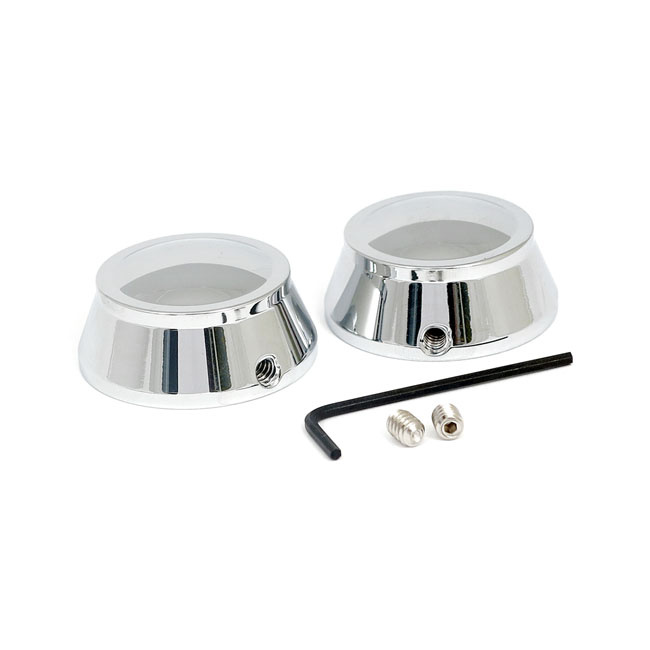 SWINGARM PIVOT BOLT COVER SET. CHROME 508927