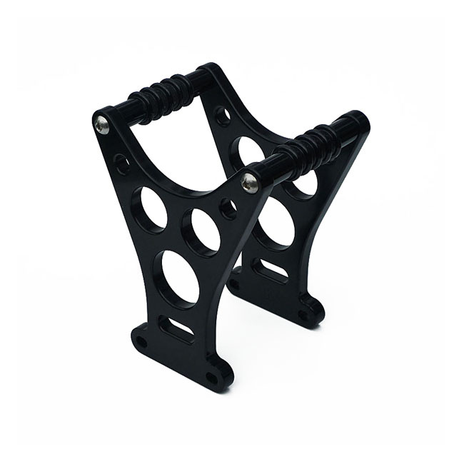KUSTOMTECH, DRAGSTER STYLE FORK BRACE. BLACK BLACK ANODIZED ALUMINUM. 532460