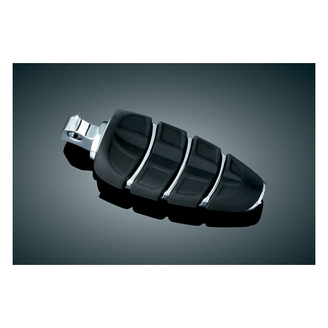 KURYAKYN, KINETIC FOOT PEGS. CHROME CHROME PLATED WITH BLACK RUBBER IN 542524