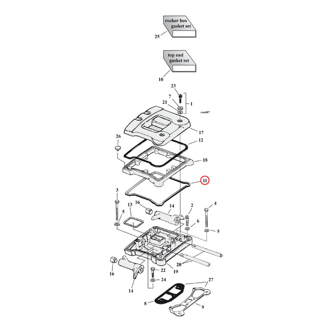 COMETIC, LOWER ROCKER COVER GASKET. RUBBER USED BETWEEN ROCKER COVERS. 561240