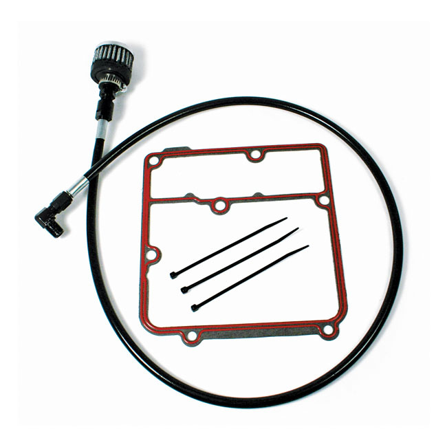 FEULING, OIL TANK BREATHER KIT. BLACK. DYNA BLACK CAP. DYNA MODELS HAV 566060