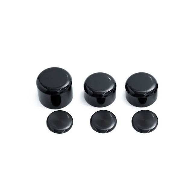 KILLER CUSTOM, WHEEL AXLE & SWINGARM COVER SET. 6-PIECE GLOSS BLACK PO 587872