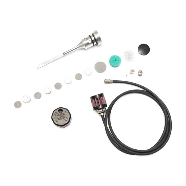 FEULING, OIL TANK BREATHER KIT & VENTED DIPSTICK. BLACK CAP BLACK CAP. 588045
