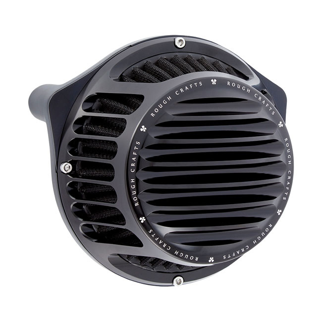 ROUGH CRAFTS, ROUND FINNED AIR CLEANER ASSEMBLY. ALL BLACK A CONTEMPOR 599484