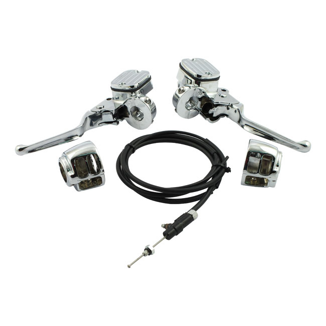 HANDLEBAR CONTROL HYDR. CLUTCH CONVERSION KIT. CHROME CHROME. INCL. BR 900566