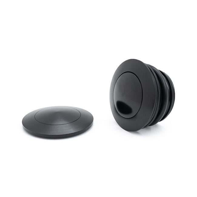 KILLER CUSTOM, FLUSH-MOUNT FUEL CAP KIT. BLACK GLOSS BLACK ANODIZED PO 921654