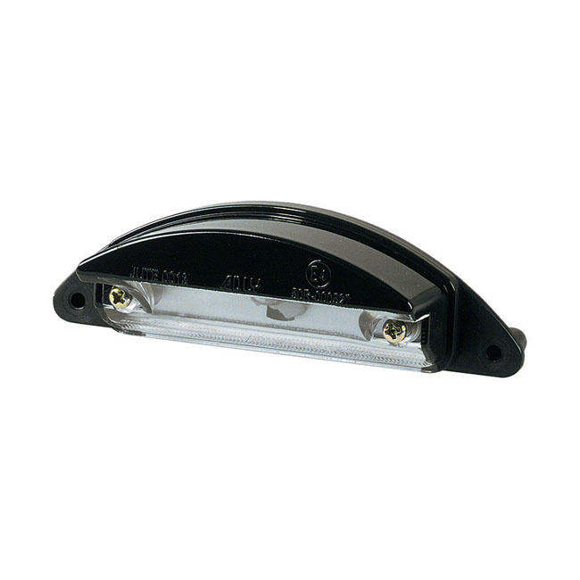 LICENSE PLATE LIGHT RANSOM, BLACK. ECE APPR. WITH INCANDESCENT BULB. E 943525