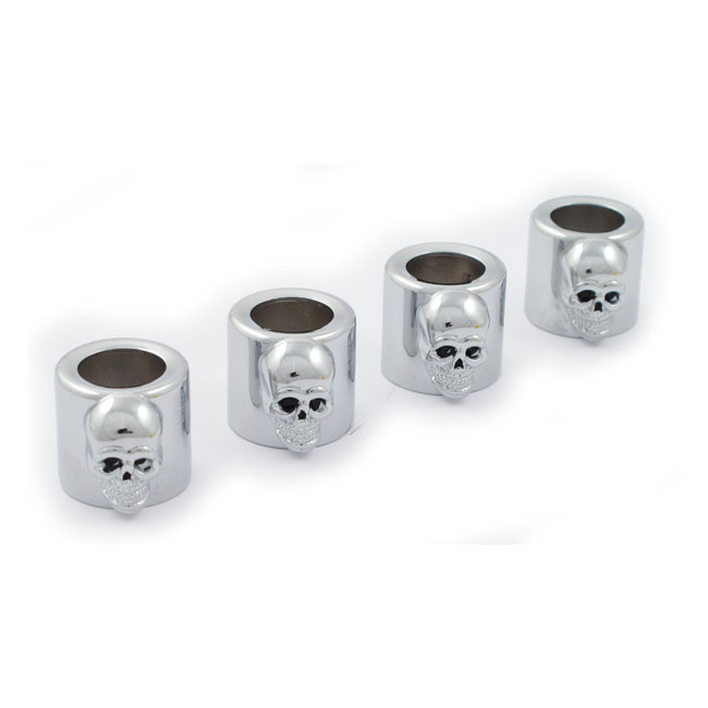 SPRING COVER SET, PUSHROD. SKULL CHROME PLATED STEEL. DIRECT REPLACEME 970455