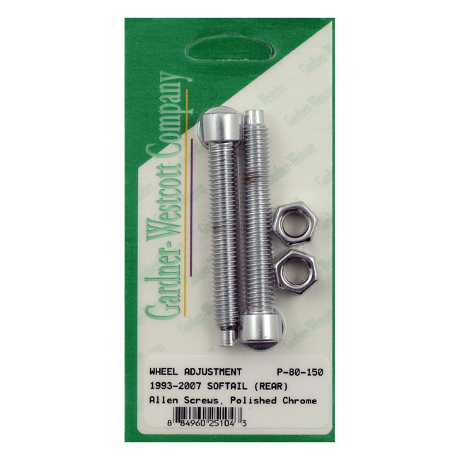 AXLE ADJUSTER KIT CHROME, REAR 93-07 SOFTAIL (NU) 977186