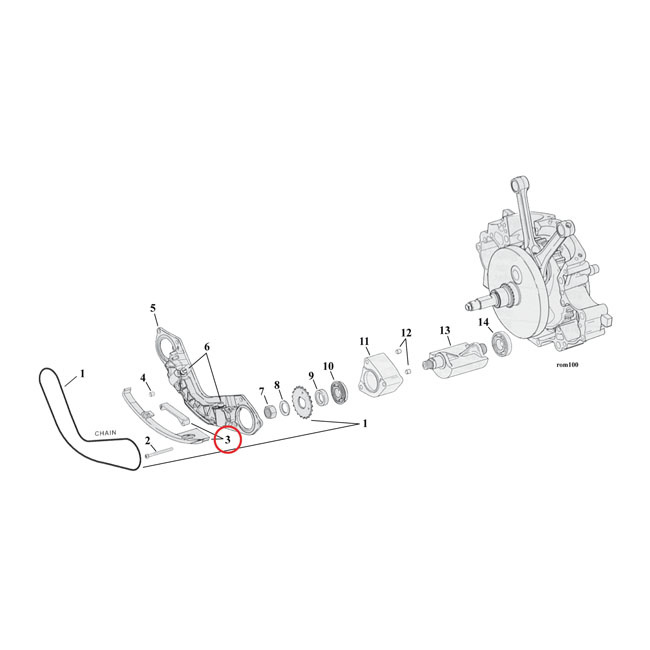 CHAIN GUIDE KIT, ENGINE BALANCERS 981189