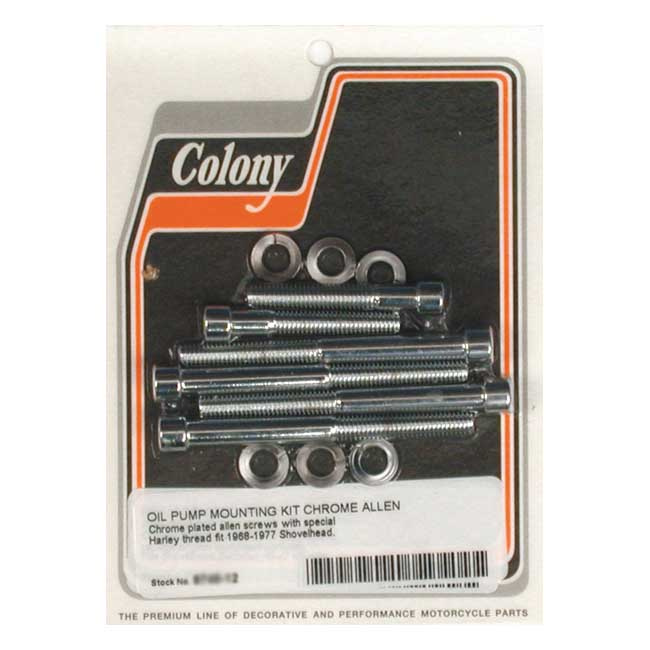 COLONY OIL PUMP MOUNT KIT ALLEN CHROME 67-78 BIG TWIN (NU) 989085
