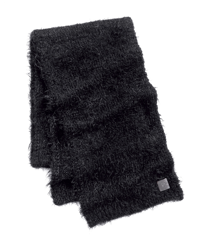 NAISTEN KUDOTTU H-D HUIVI,FUZZY,YARN,BLK 97894-18VW
